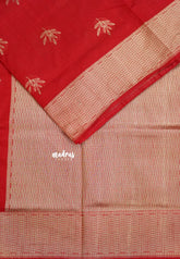 Classic Red - Raaga - Raw Mango Tussar Silk with Trendy buttas and Getti Border with piping